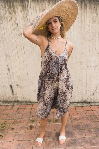 [SD1649-1] Vestido Corto de Seda