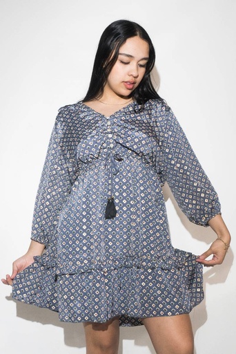 [SD2368-3] Vestido Corto de Seda