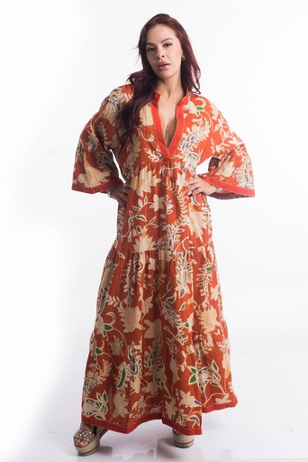 [CT500-4] Vestido Largo de Algodón
