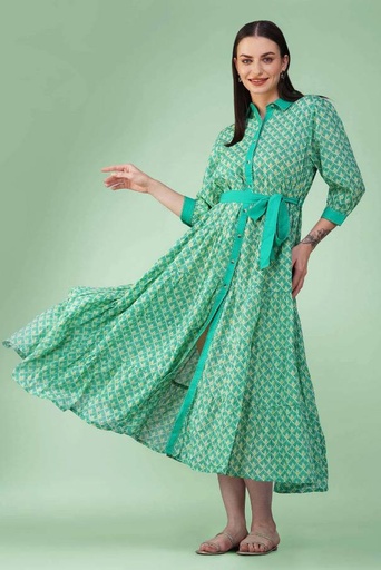 [CT447-1] Vestido Largo de Algodón