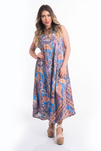 [LD2672-3] Vestido Largo de Seda