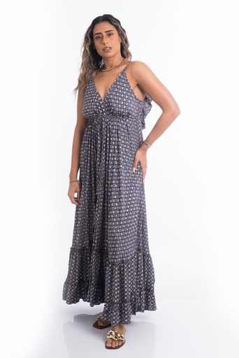 [LD1443-3] Vestido Largo de Seda