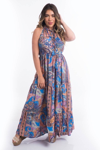 [LD116-3] Vestido Largo de Seda