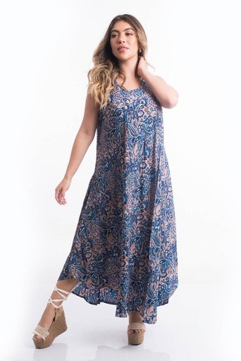 [LD2672-4] Vestido Largo de Seda
